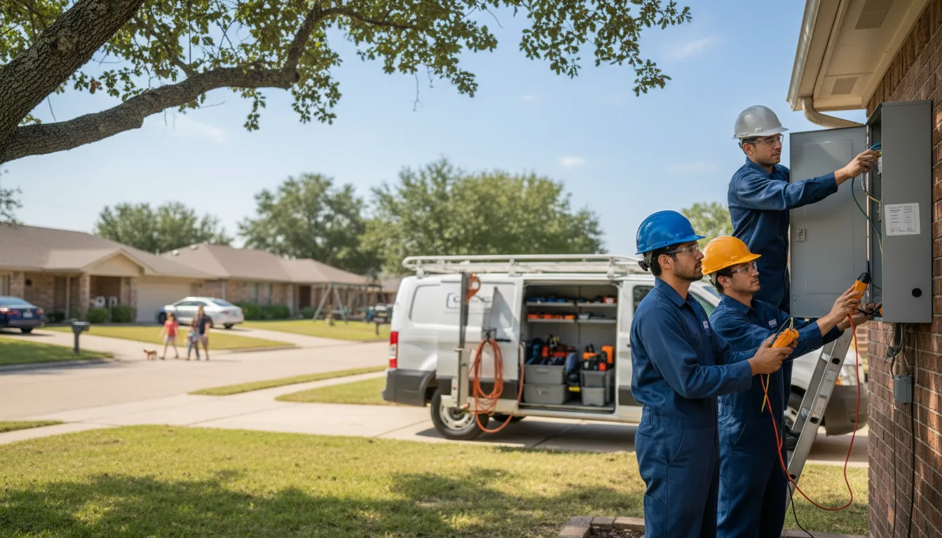 Certified electrician providing emergency electrical services in Rufe, OK